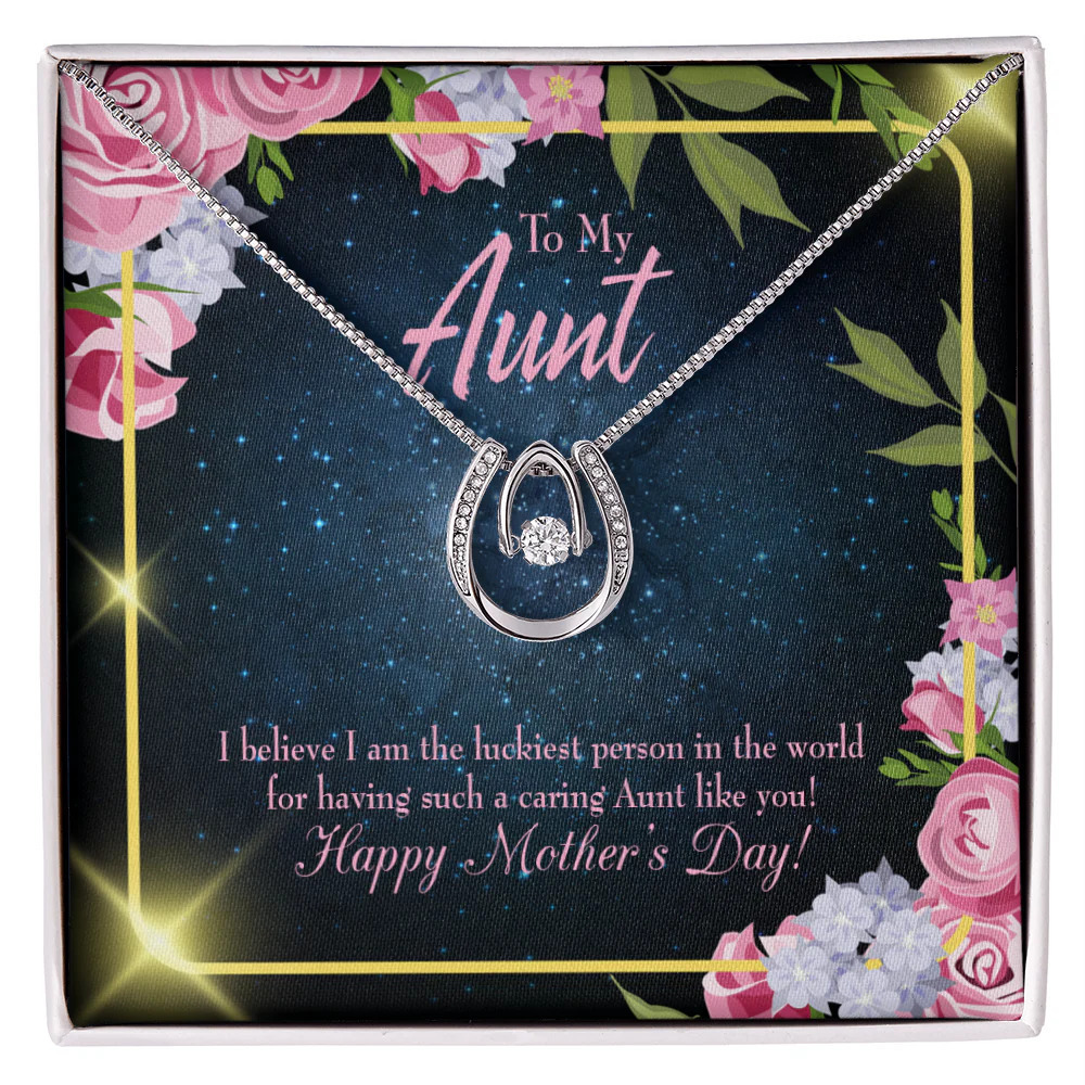 Luckiest Aunt Lucky Horseshoe Necklace Standard Box